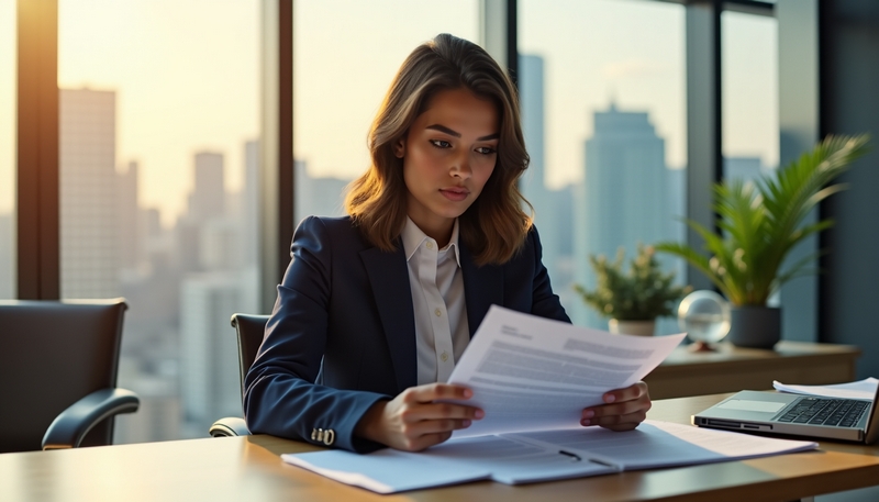 femme qui lit une lettre d'engagement